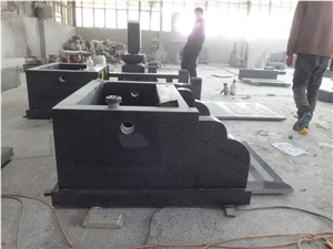 Japanese Style Headstones Black Granite Stone