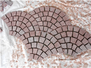 Red Prophyr Granite Pavement Used Brick Cube Stone