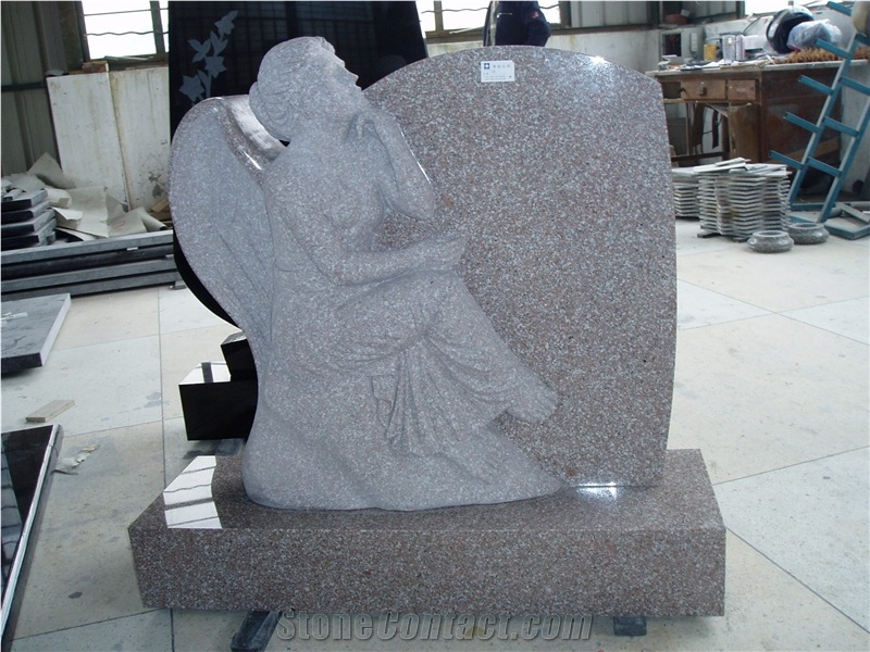 Simple Angle Granite Natural Stone Headstones