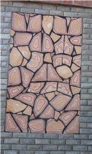 Slate Mesh Cube Stones Paver Exterior Pattern