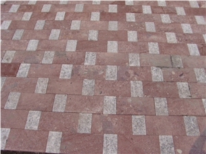 Urban Pavement Granite Cube Stone on Mesh Drainage