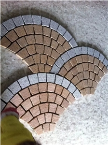 Urban Pavement Granite Cube Stone on Mesh Drainage