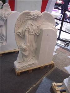 White Natural Marble Memorial Statues Mausoleum