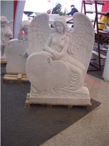 White Natural Marble Memorial Statues Mausoleum