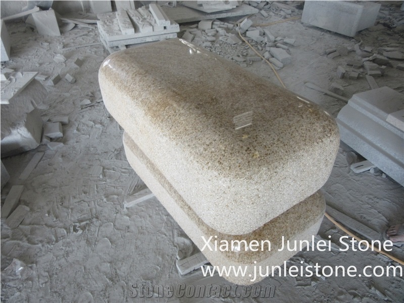 G682 Yellow Rust Stone, Outdoor Stone Chair
