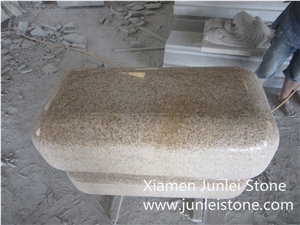 G682 Yellow Rust Stone, Outdoor Stone Chair
