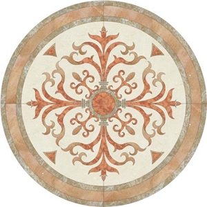 Beige Marble Round Waterjet Pattern Beige Marble Round Waterjet Pattern