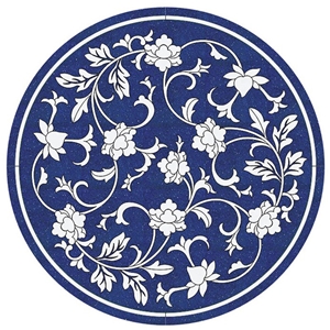 Blue Jeans Marble Medallions Round Watejet
