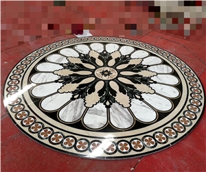 Blue Sand Flower Pattern Waterjet Marble Tiles