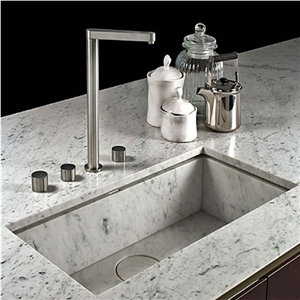 Carrara White Marble Vanity Top with Sink Carrara White Marble Vanity Top with Sink