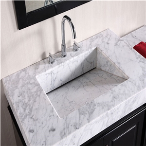 Customize Carrara White Marble Vanity Top