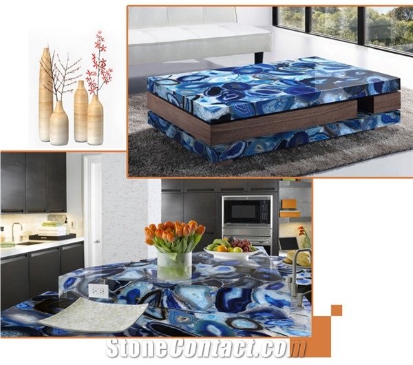 Luxury Blue Agate in Kitchen
