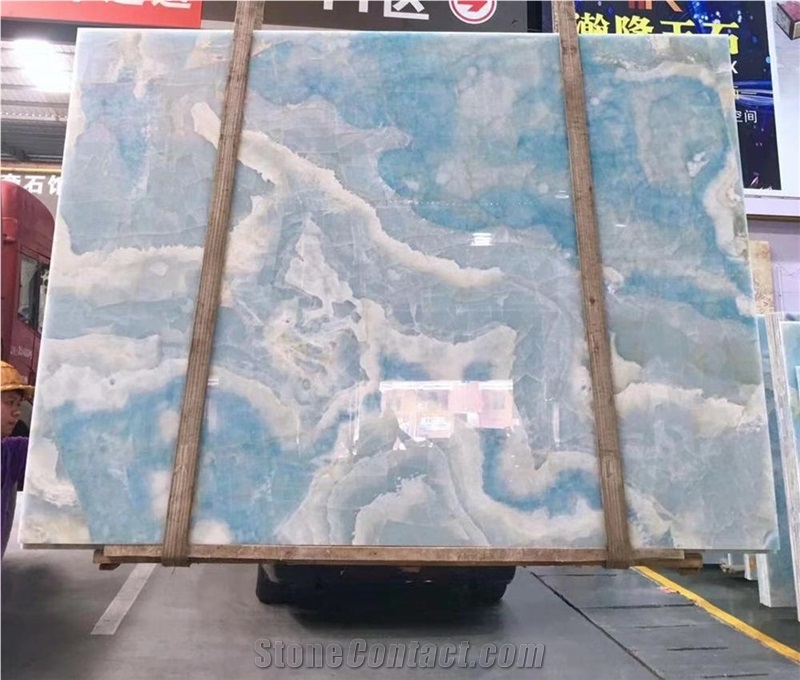 Natural Blue Onyx Stone Marble Slab