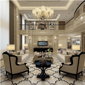 Waterjet Marble Floor Tile Customized Desig