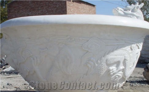 White Marble Flower Pot