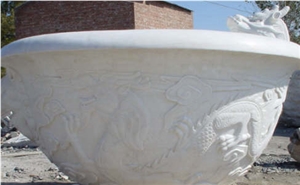 White Marble Flower Pot
