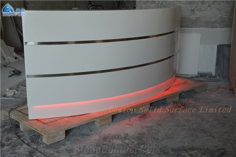 Acrylic Solid Surface Counter Mini Reception Desk