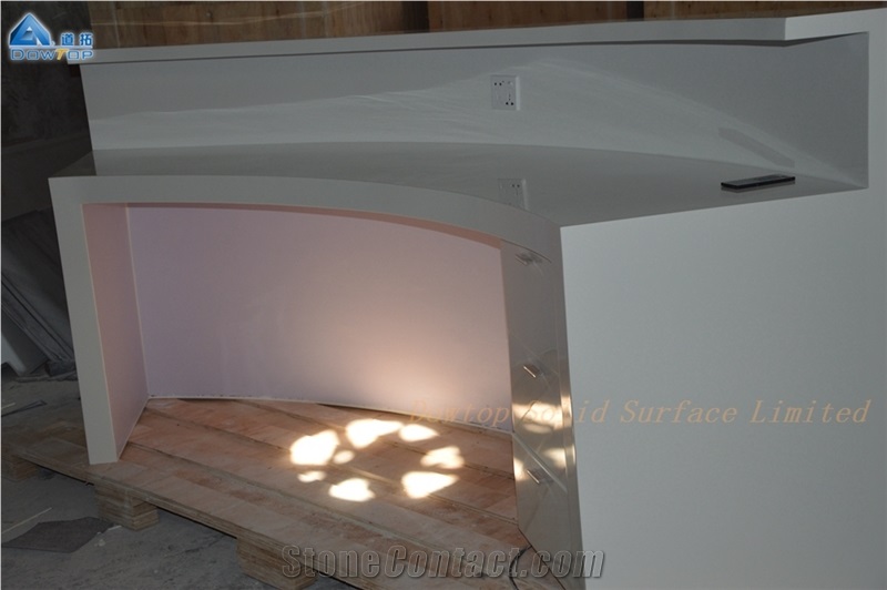 Acrylic Solid Surface Counter Mini Reception Desk