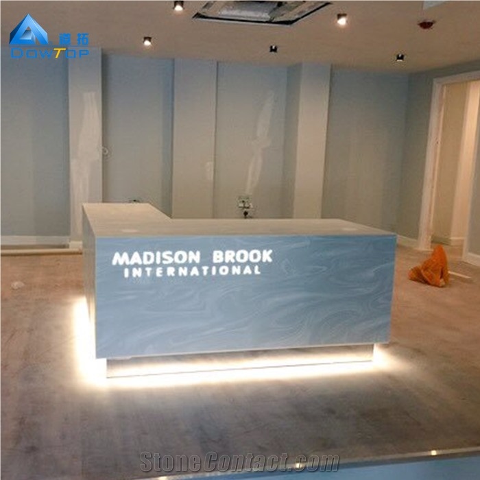 Acrylic Solid Surface Stone Reception Counter