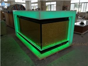 Artificial Marble Bar Countertop Led Wine Bar Counter
