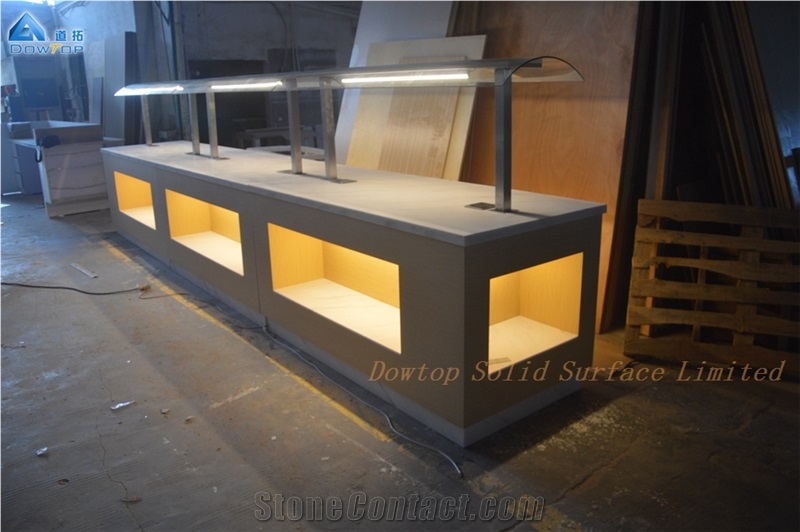 Artificial Stone Countertop Hotel Buffet Counter
