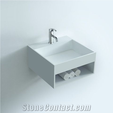 Artificial Stone White Bathroom Sink Basin