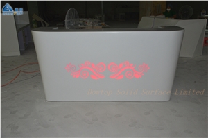 Artificial Stone White Reception Counter Desk