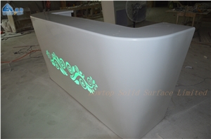 Artificial Stone White Reception Counter Desk