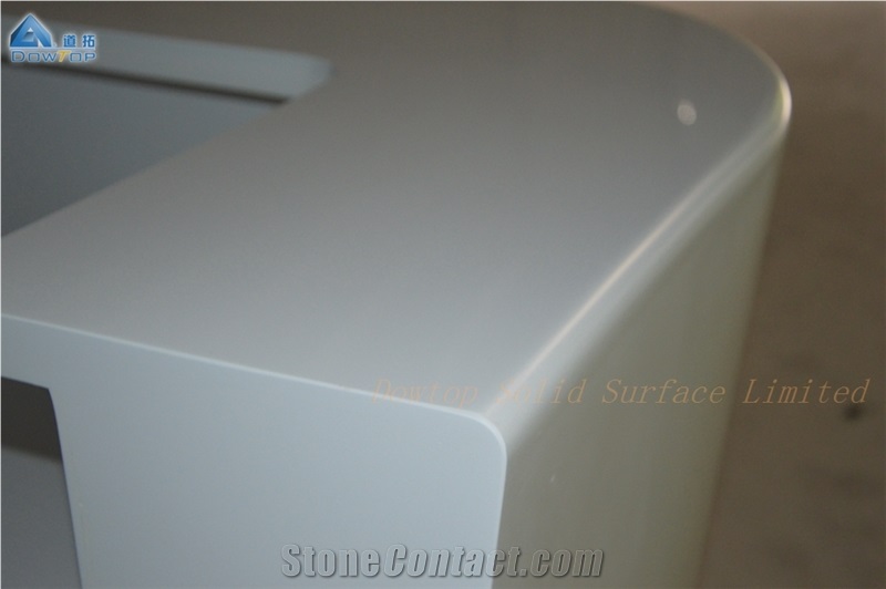Artificial Stone White Reception Counter Desk