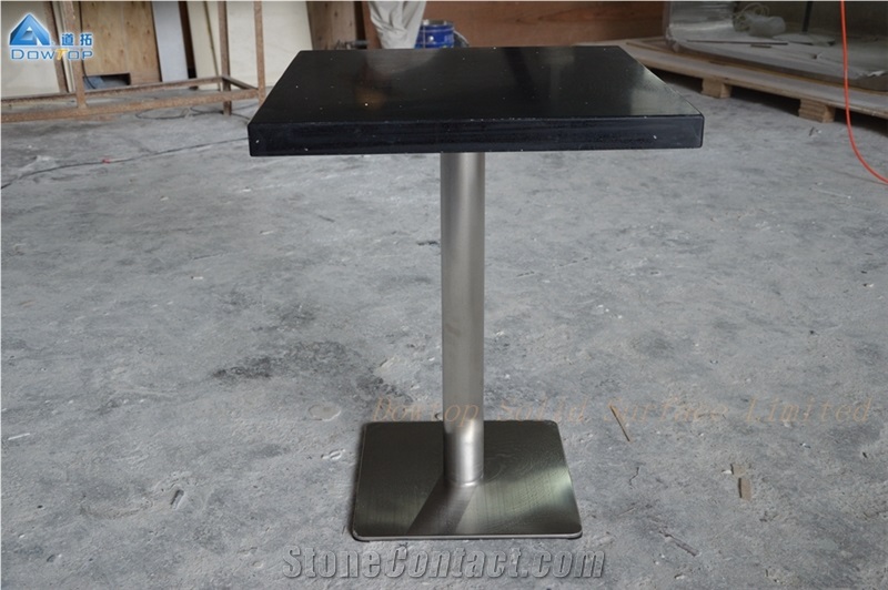Black Cafe Shop Restaurant Table Quartz
