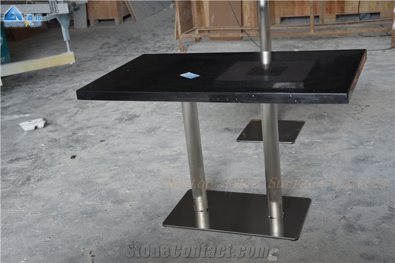 Black Cafe Shop Restaurant Table Quartz