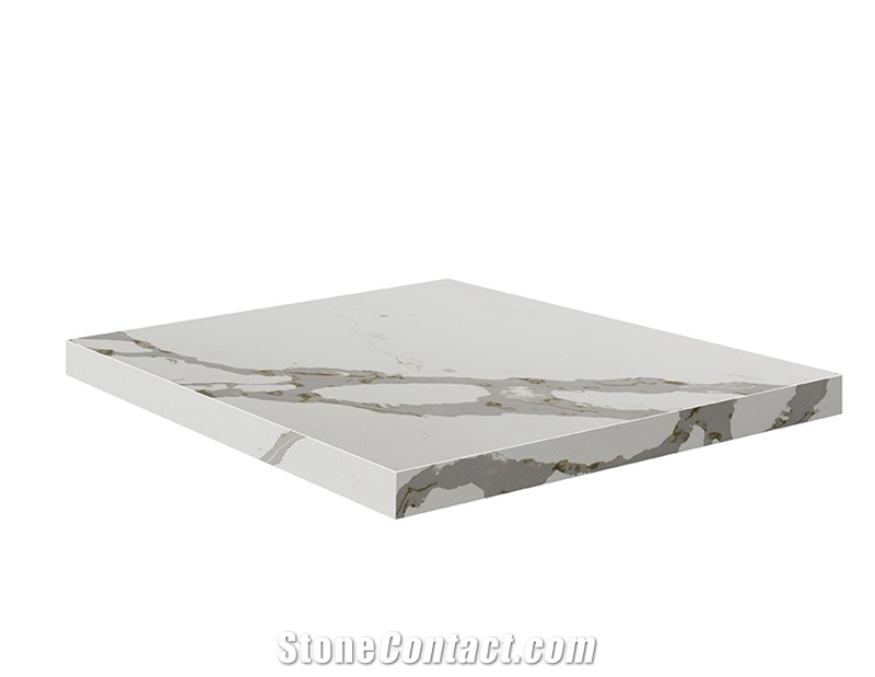 Calacatta White Artificial Quartz Stone Honeycomb Slab