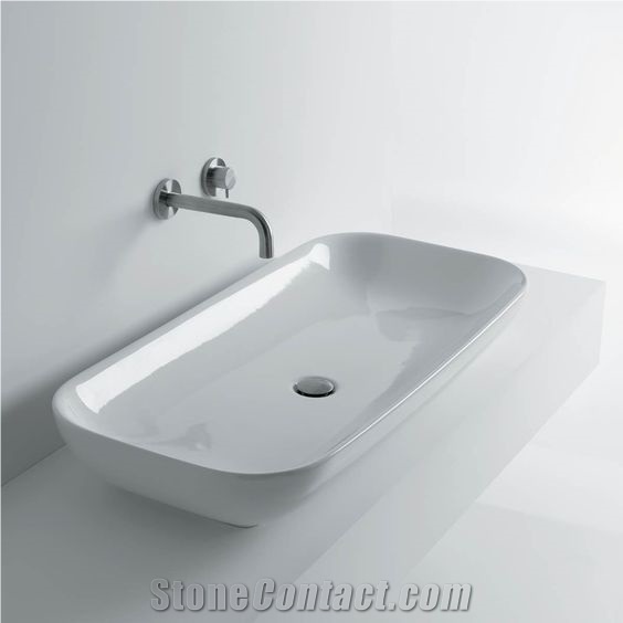 Custom Artificial Stone White Bathroom Basin