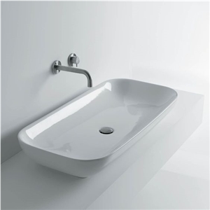 Custom Artificial Stone White Bathroom Basin