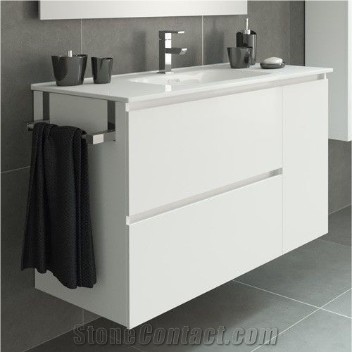 Custom Artificial Stone White Bathroom Basin
