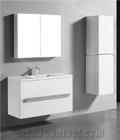 Custom White Corian Bathroom Vanity Top Basin