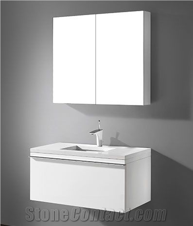 Custom White Corian Bathroom Vanity Top Basin