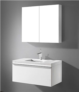 Custom White Corian Bathroom Vanity Top Basin