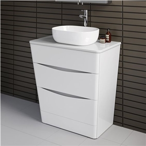 Custom White Corian Bathroom Vanity Top Basin