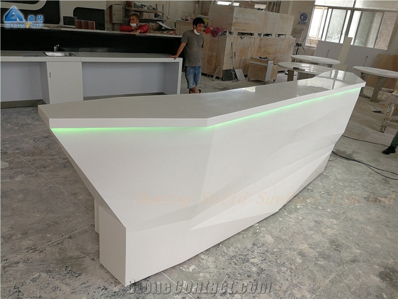 Customized White Stone Boatshape Bar Counter