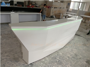 Customized White Stone Boatshape Bar Counter