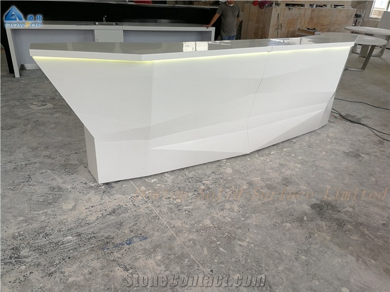 Customized White Stone Boatshape Bar Counter