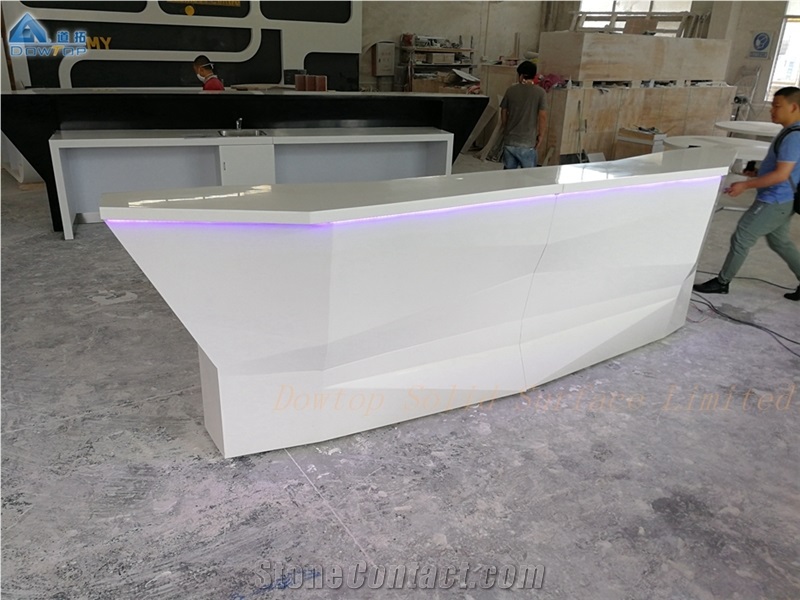 Customized White Stone Boatshape Bar Counter