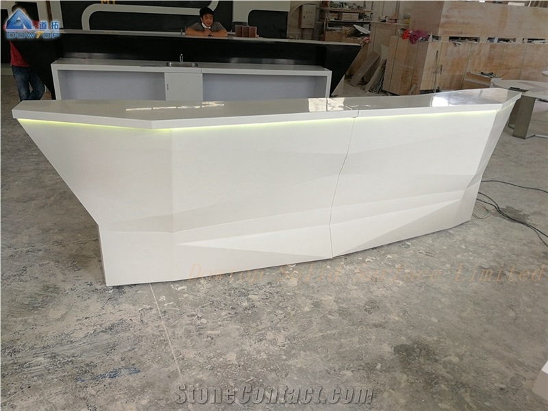 Customized White Stone Boatshape Bar Counter