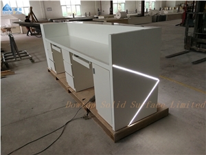 Diamond Shape Office Reception Desk with Led