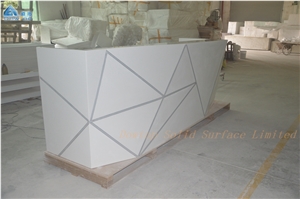 Diamond Shape Office Reception Desk with Led