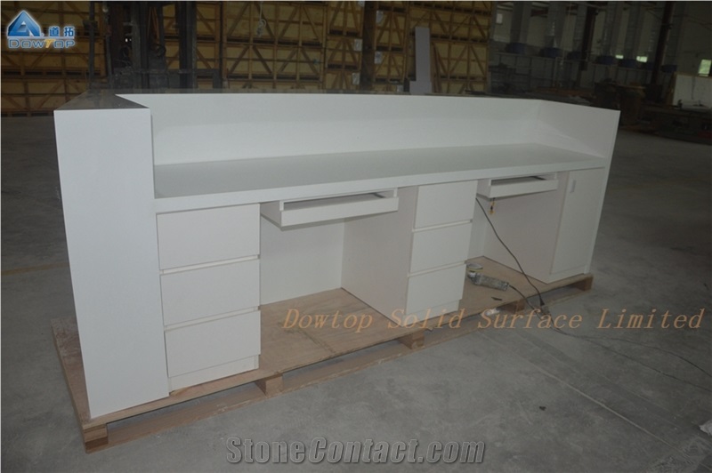 Diamond Shape Office Reception Desk with Led