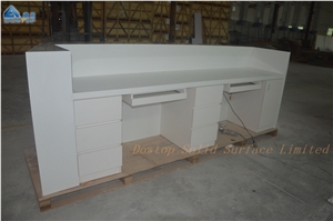 Diamond Shape Office Reception Desk with Led