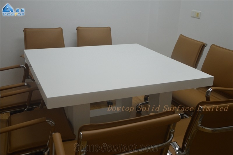 Glossy White Square Boardroom Meeting Table