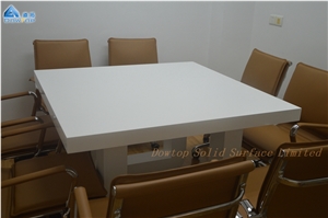 Glossy White Square Boardroom Meeting Table